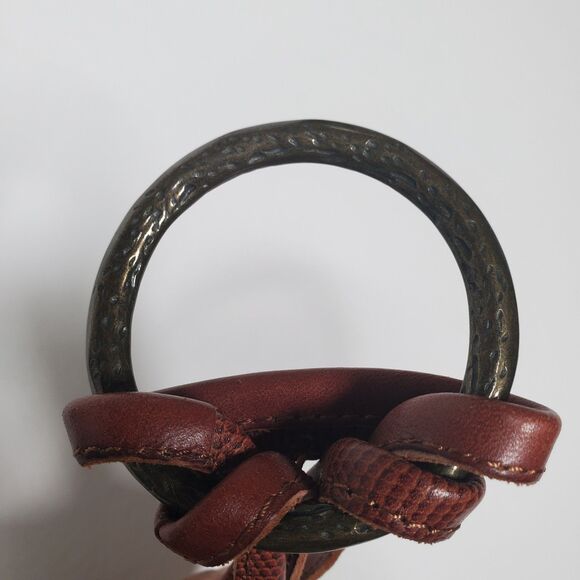 Ralph Lauren Women’s Brown Leather Belt Medium Tri-Strap O-Ring Fits 33-35" - Picture 5 of 6